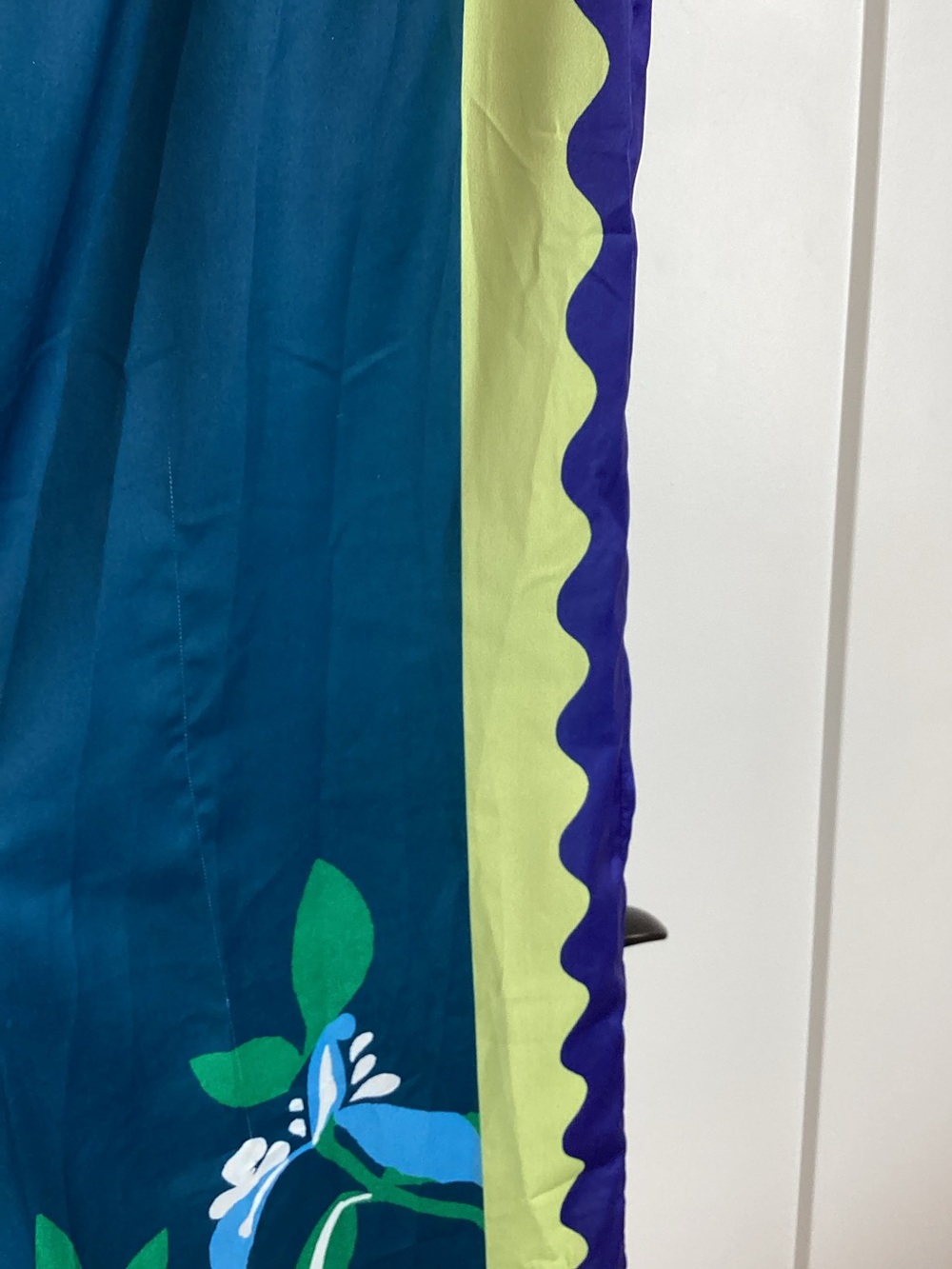 🦜Anthropologie Claire Colin Wide-Leg Pants Celandine NEW Blue Tropical SMALL - Picture 16 of 16